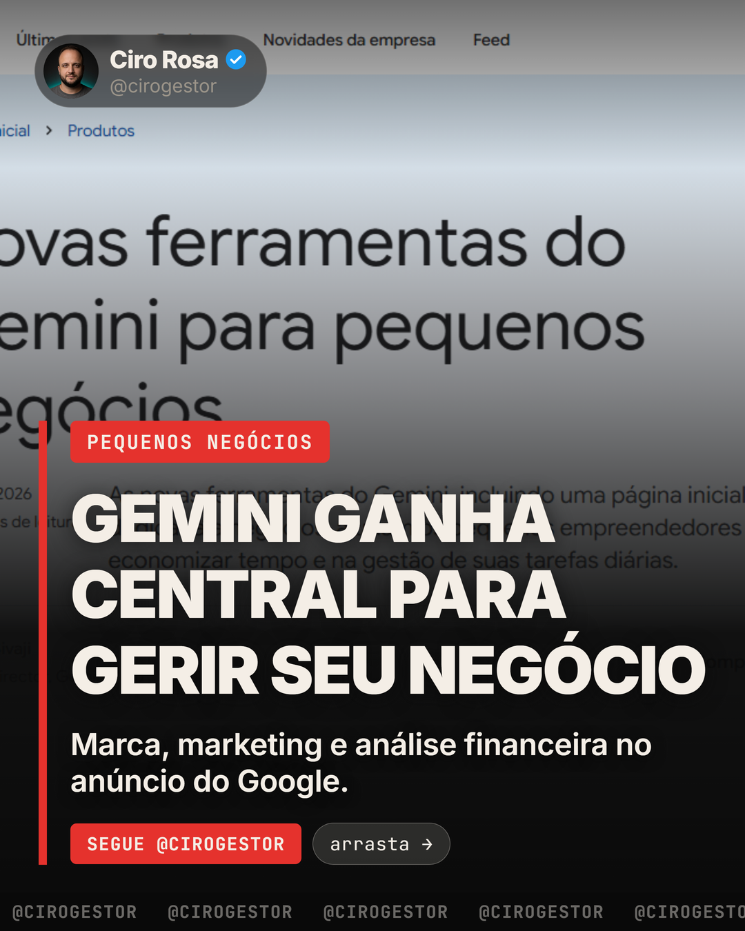 Gemini para pequenos negócios: notícia oficial e detalhes