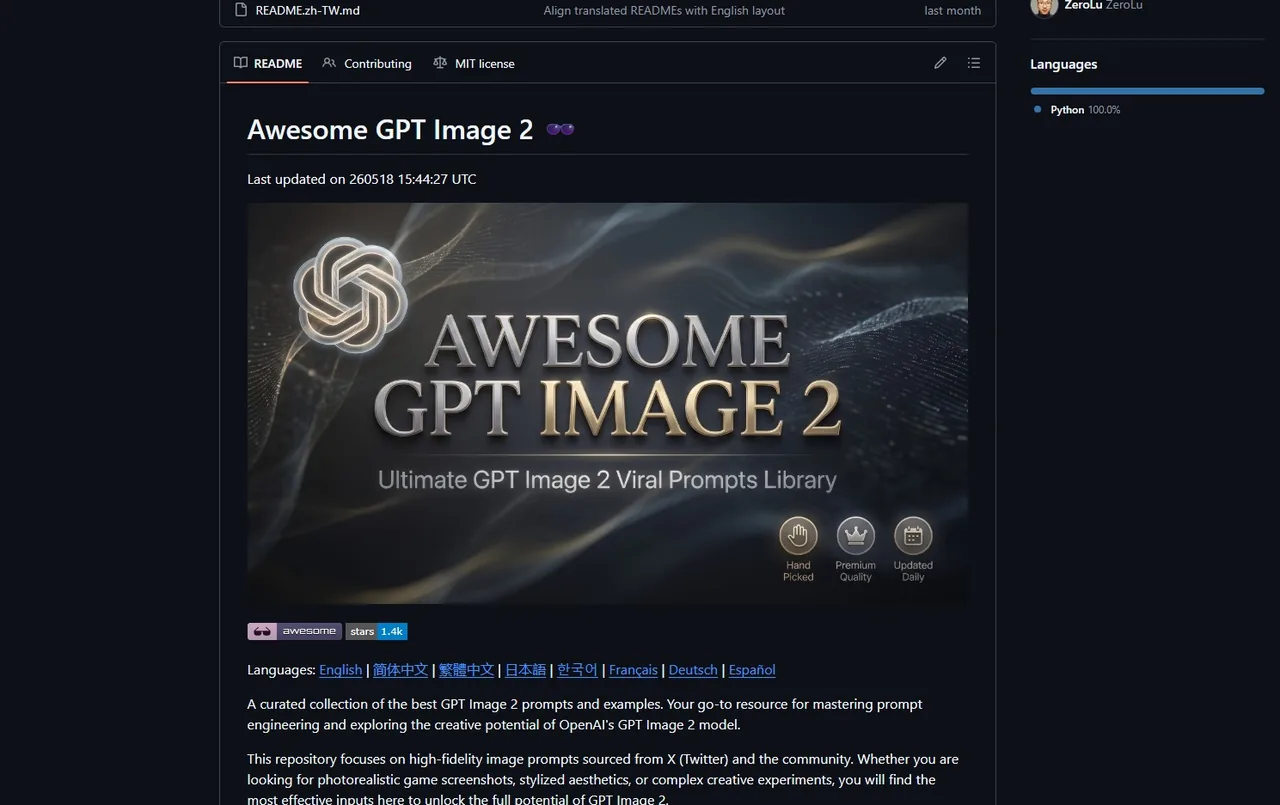 Milhares de prompts grátis pro GPT Image 2