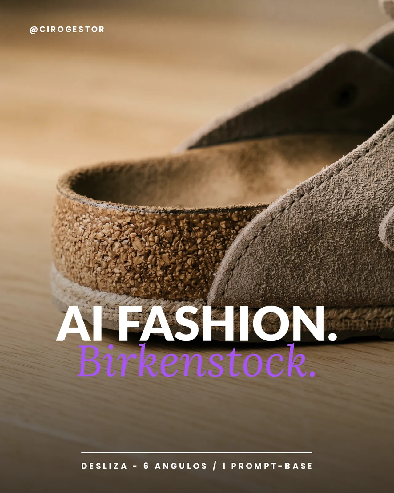 Foto editorial do Birkenstock Boston em 6 angulos (Nano Banana 2)