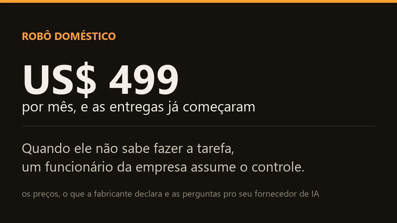 O robô doméstico por US$ 499 por mês, e quem assume o controle quando ele não sabe