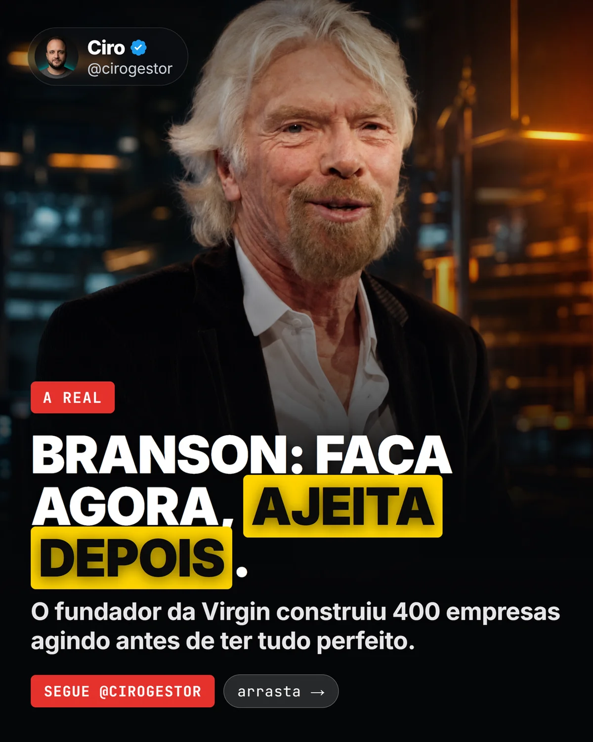 Monte a versão 1 do seu sistema de IA e teste hoje — a lógica do "faça agora, ajeita depois" de Richard Branson