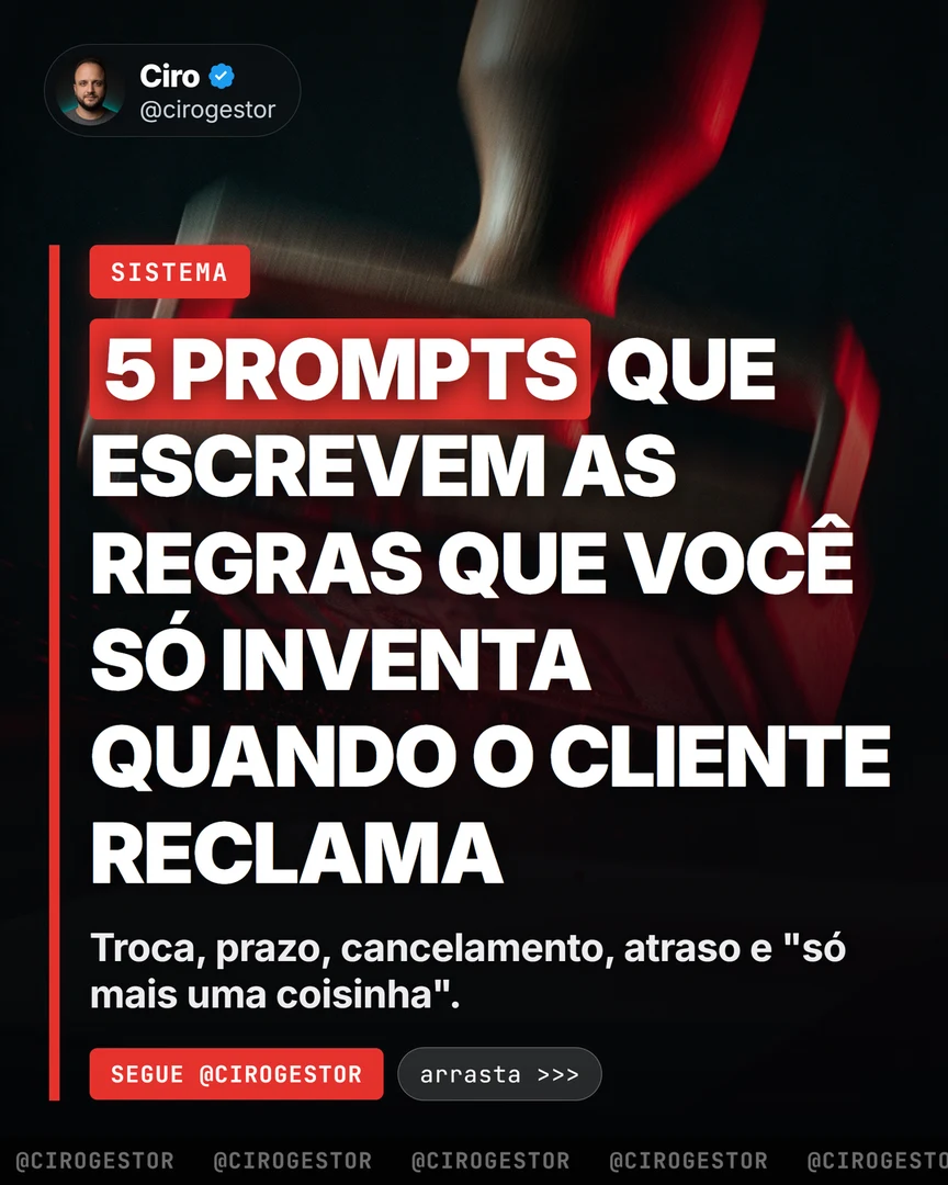 5 prompts que escrevem as 5 regras que faltam no seu negócio