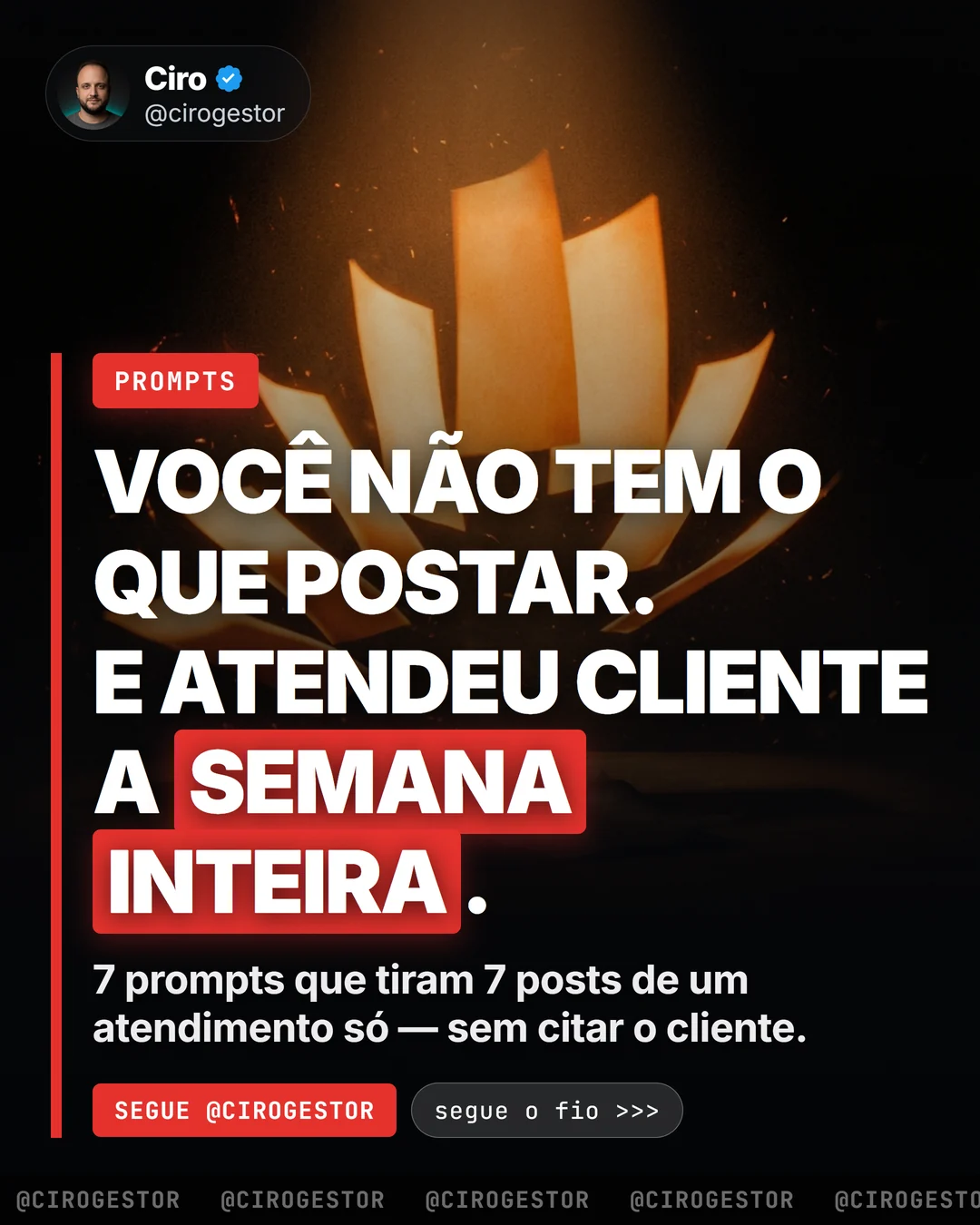 7 prompts que transformam um atendimento em 7 posts (sem identificar o cliente)