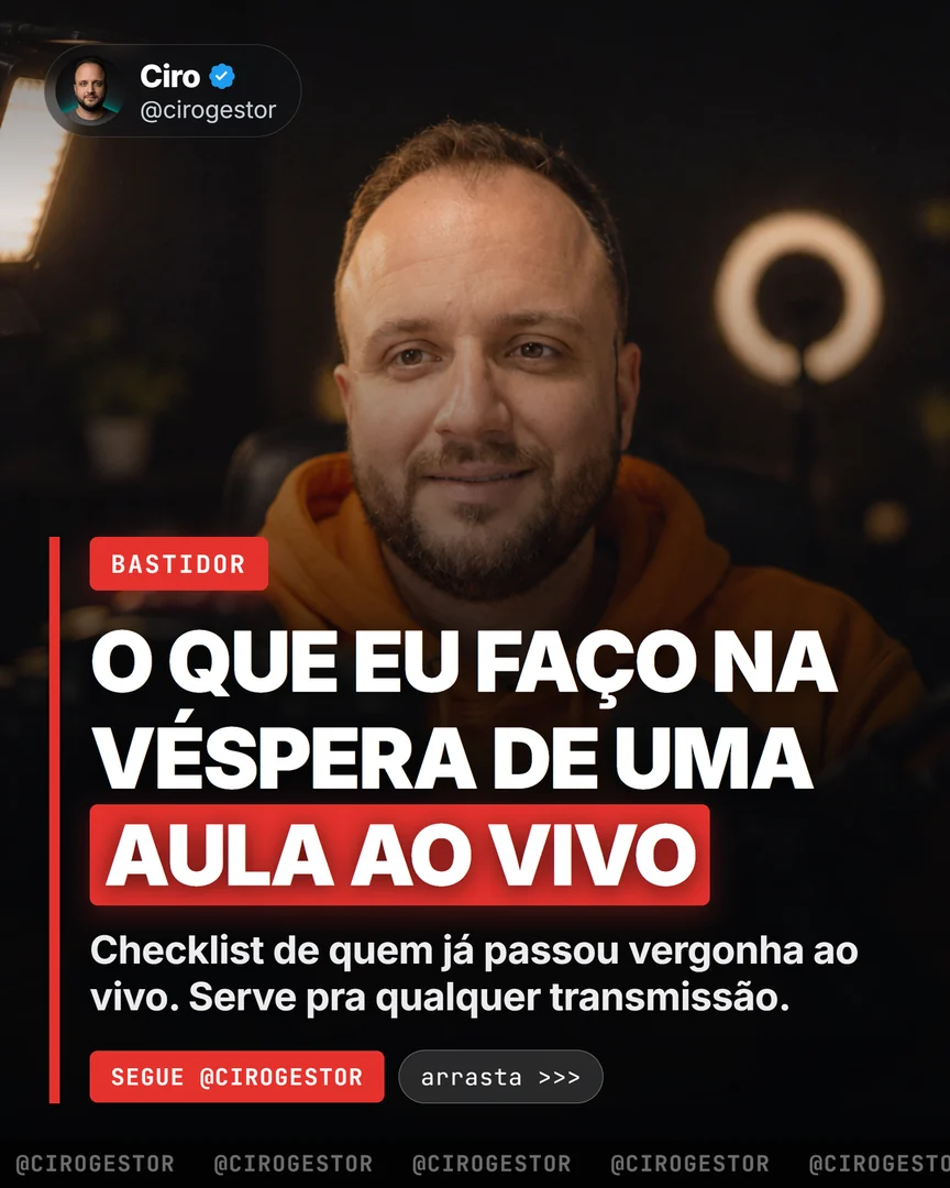 O checklist da véspera de uma transmissão ao vivo, na ordem em que as coisas falham