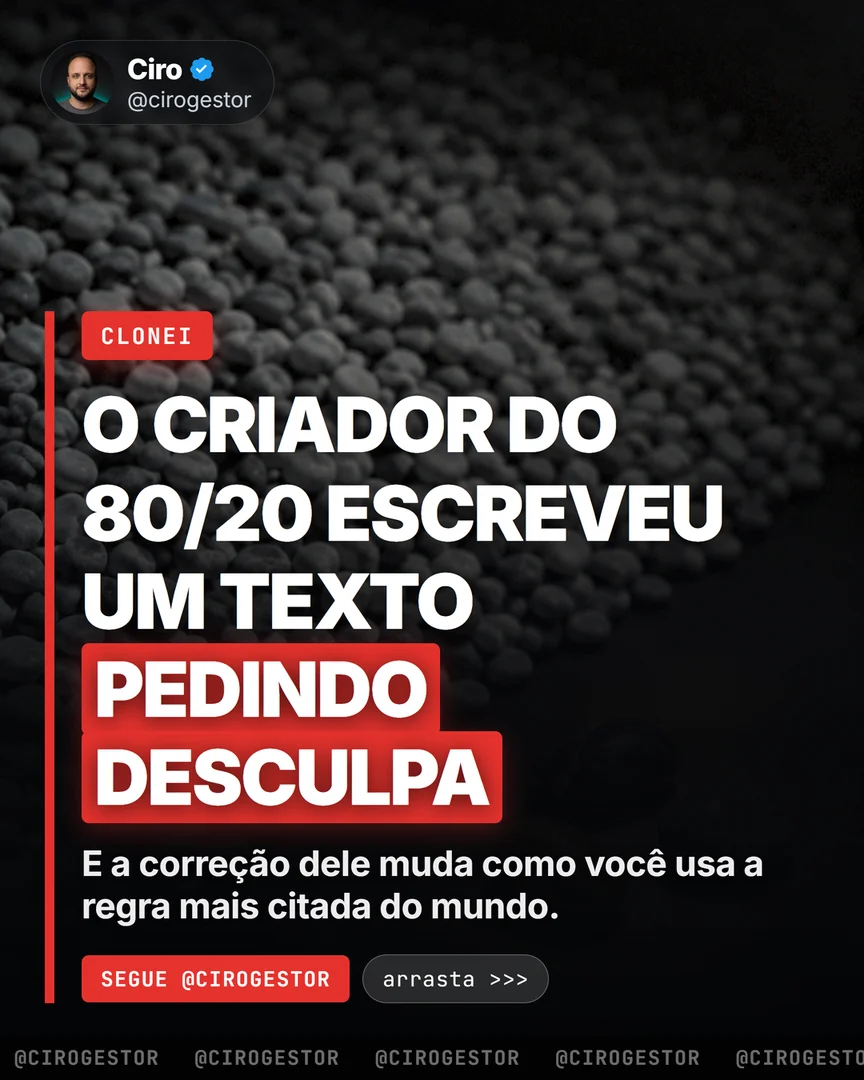 Os cinco cortes de Pareto no seu negócio — com a correção que o próprio Juran fez