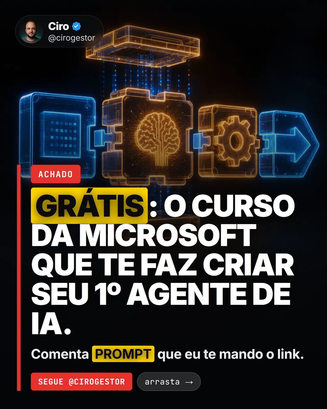 O curso grátis da Microsoft que te leva do zero ao 1º agente de IA