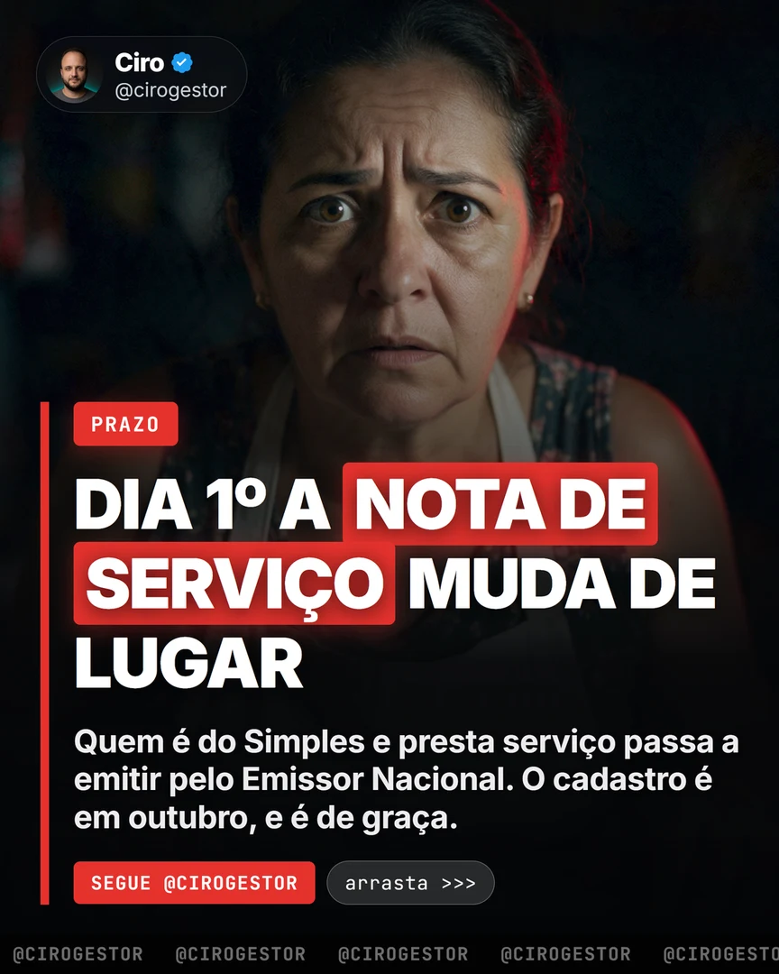 NFS-e Nacional obrigatória em 1º de novembro: o cadastro, o teste e o que conferir antes