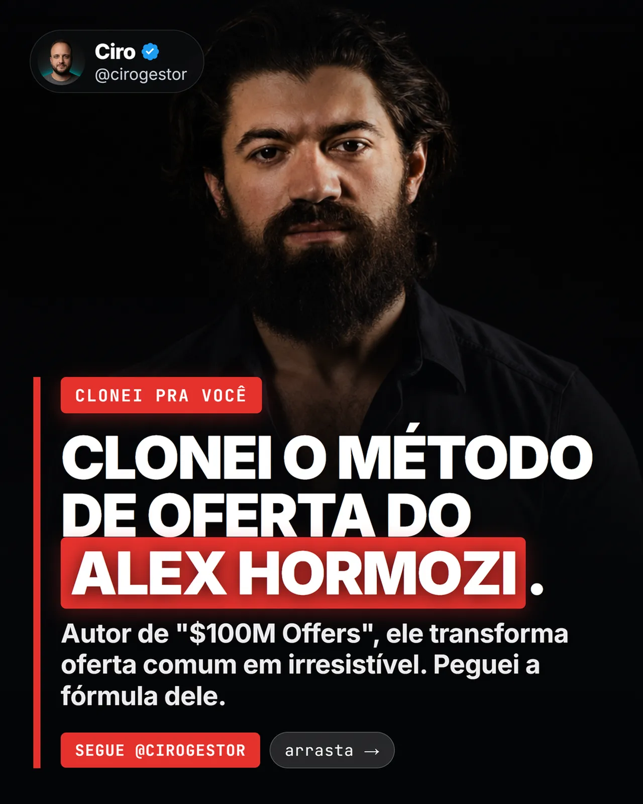 Clone o método de oferta do Alex Hormozi