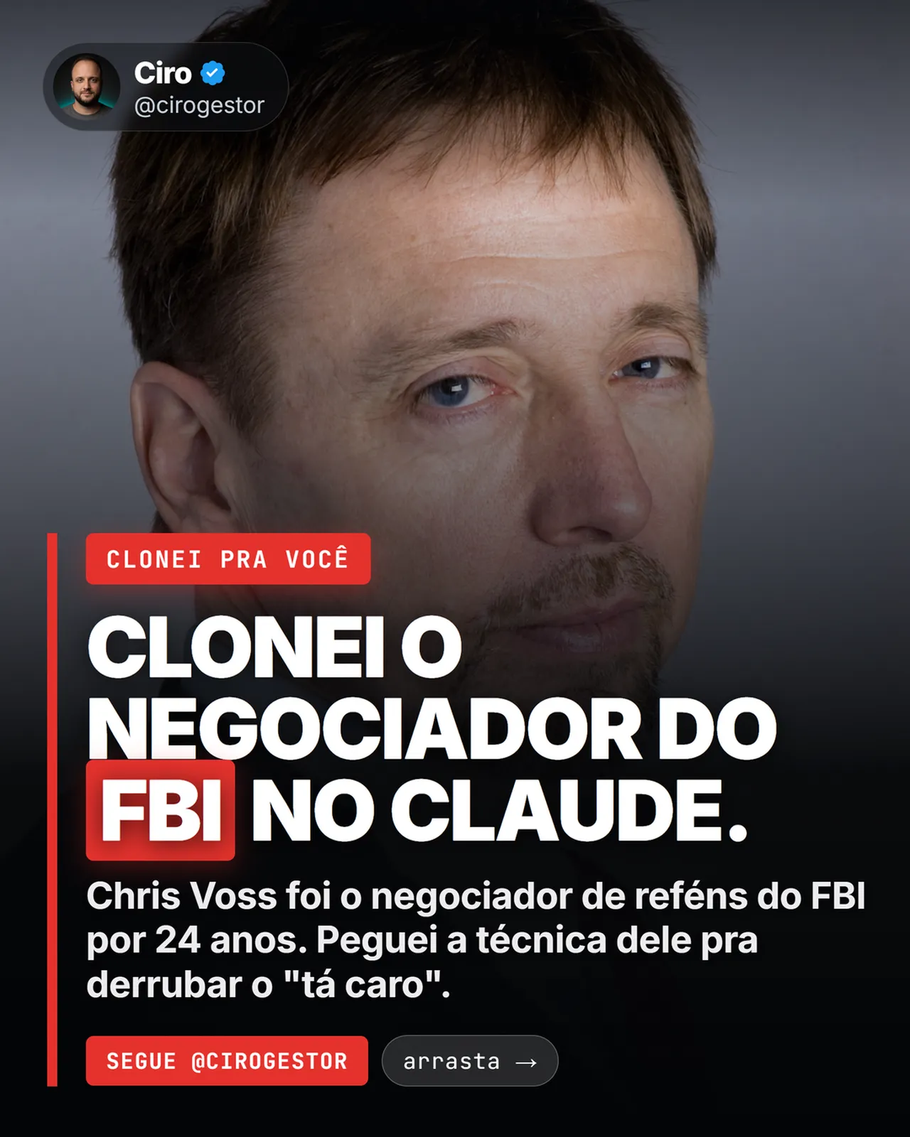 Chris Voss no Claude: nomeie o medo por trás do "tá caro"